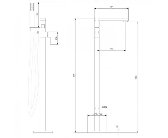 Смеситель ABBER Daheim AF8215 напольный, хром_, изображение 6