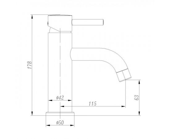 Смеситель ABBER Wasser Kreis AF8110B для раковины, черный матовый_, изображение 3