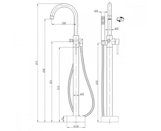 Смеситель ABBER Wasser Kreis AF8116 напольный, хром_, изображение 2