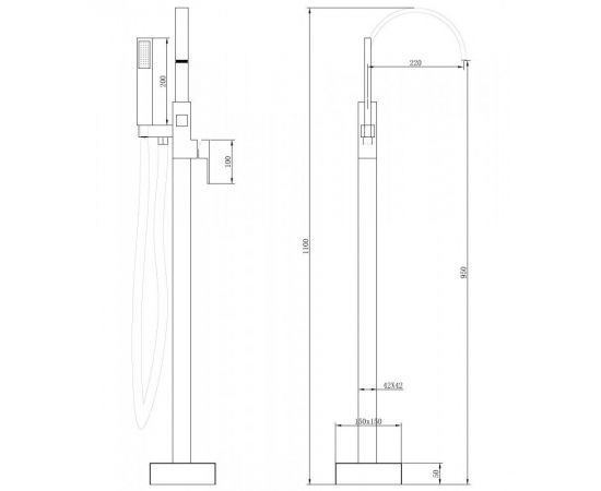 Смеситель ABBER Wasserfall AF8615 напольный, хром_, изображение 3