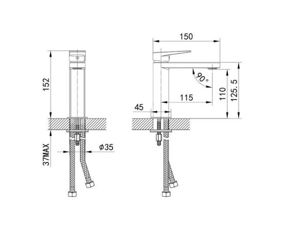 Смеситель Iddis Bridge BRDSB00i01 для раковины_, изображение 3