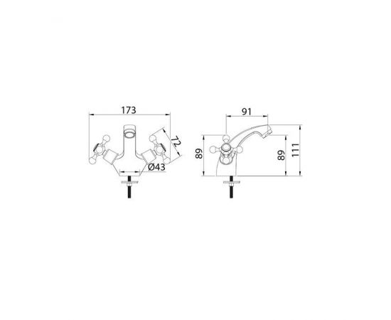 Смеситель Milardo Duplex DUPSB01M01 для раковины_, изображение 3