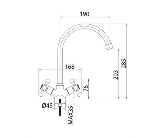 Смеситель Milardo Duplex DUPSB0JM05 для кухонной мойки_, изображение 3