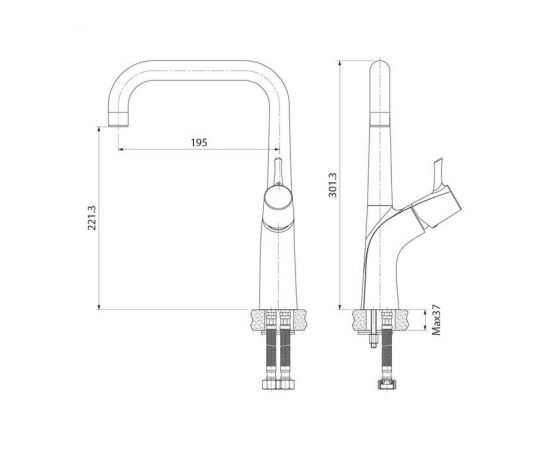 Смеситель IDDIS Kitchen Line K07SB0LI05 для кухонной мойки_, изображение 3