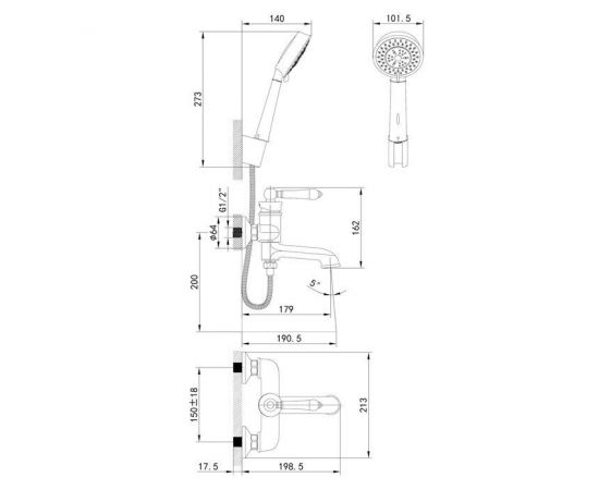 Смеситель Iddis Oxford OXFSB02i02 для ванны с душем_, изображение 5