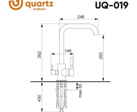 Смеситель для кухни Ulgran Quartz UQ-019-01_, изображение 3