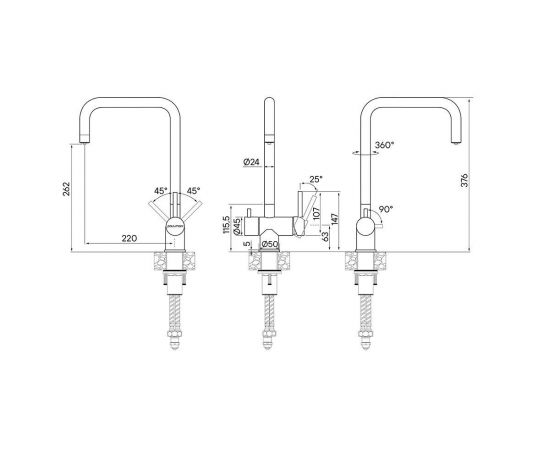 Смеситель для кухни Paulmark Wetter, вороненая сталь, We213030-GM_, изображение 3