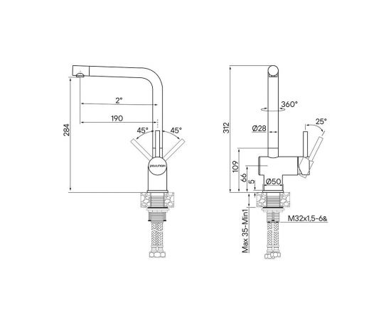 Смеситель для кухни Paulmark Spring, нержавеющая сталь, Sp212067-SS_, изображение 3