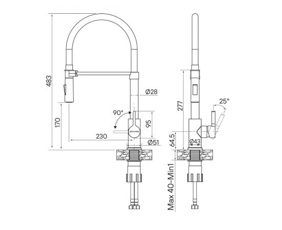 Смеситель для кухни Paulmark Halt, антрацит, Ha214021-401_, изображение 7