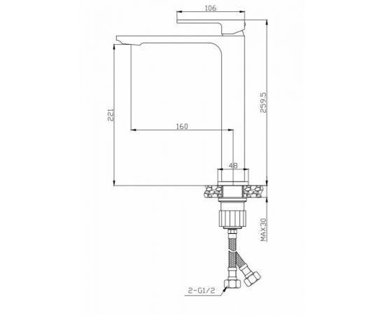 Смеситель для раковины BelBagno LUC-LMC-CRM, хром_, изображение 2