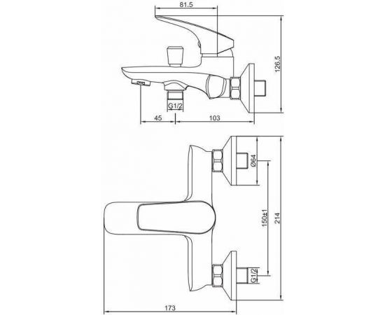 Смеситель для ванны с душем Aquanet Atletic AF310-20С_, изображение 3