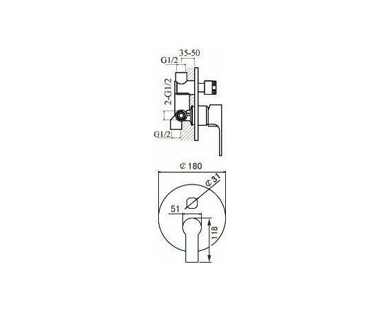 Смеситель для ванны с душем Aquanet Classic ARF5042-K(B)_, изображение 3