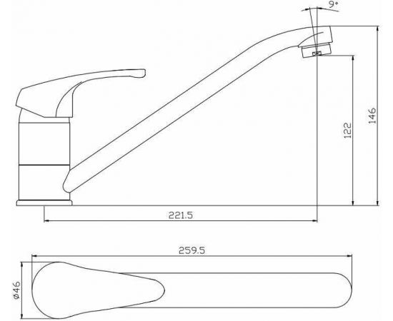 Смеситель для кухни Aquanet Practic AF100-40С_, изображение 3