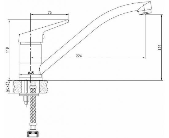 Смеситель для кухни Aquanet Round Handle SD90705_, изображение 3