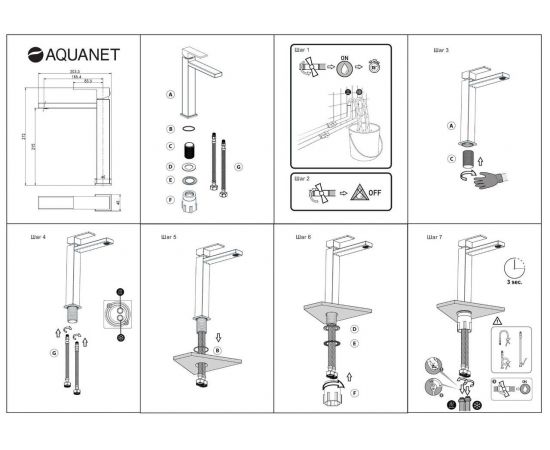 Смеситель для раковины Aquanet Blanco AF420-11W_, изображение 4