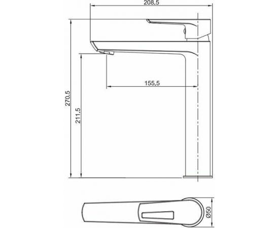 Смеситель для раковины Aquanet Logic AF320-11С_, изображение 3