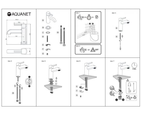 Смеситель для раковины Aquanet Minima AF130-10C_, изображение 4