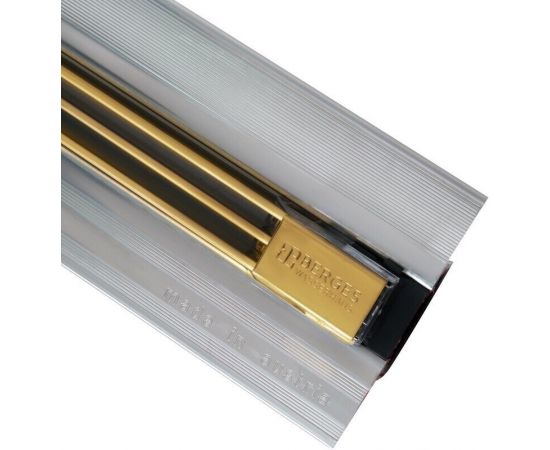 Желоб водосток BERGES SUPER Slim 700, золото глянец, вертикальный выпуск S-сифон D50/105мм H30/80мм_, изображение 2