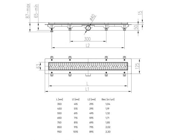 Душевой лоток Veconi/MCH 450 мм V450B_, изображение 5