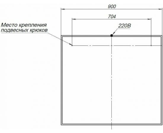 Зеркало Aquanet Nova Lite 90 белый LED арт.00242264_, изображение 4