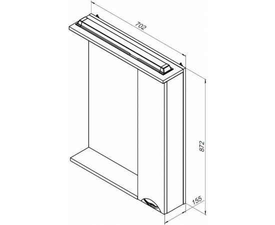 Зеркало-шкаф Aquanet Гретта 70 белый арт.00239319_, изображение 3