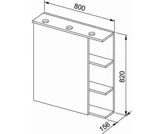 Зеркало-шкаф Aquanet Лаконика 85 белый арт.00157600_, изображение 3