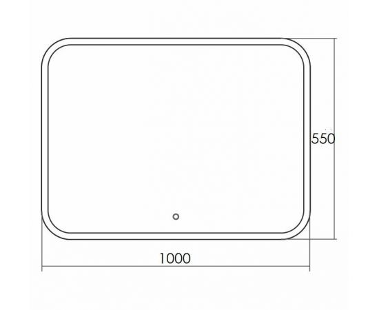 Зеркало Grossman Comfort 1000*550 с сенсорным выключателем_, изображение 2