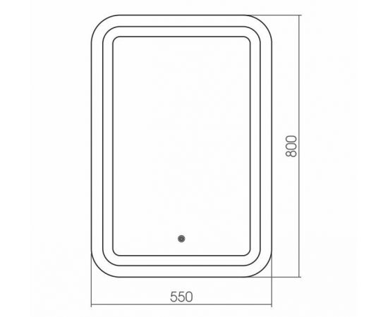 Зеркало Grossman Elegans 550*800 с сенсорным выключателем_, изображение 2