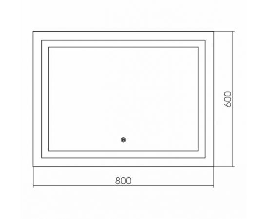 Зеркало Grossman Pragma 800*600 с сенсорным выключателем_, изображение 2