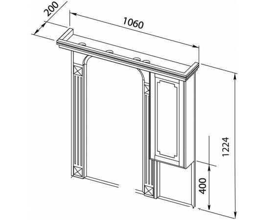 Зеркало-шкаф Aquanet Фредерика 100 белый арт.00171272_, изображение 3