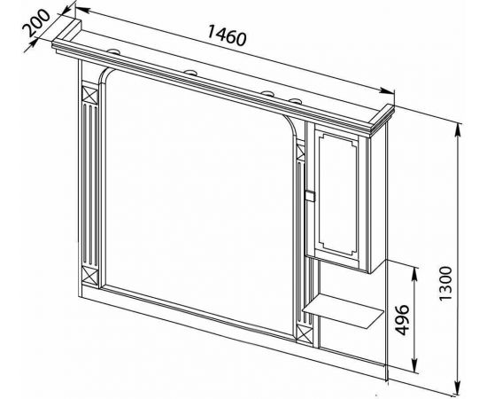 Зеркало-шкаф Aquanet Фредерика 140 белый арт.00171012_, изображение 3