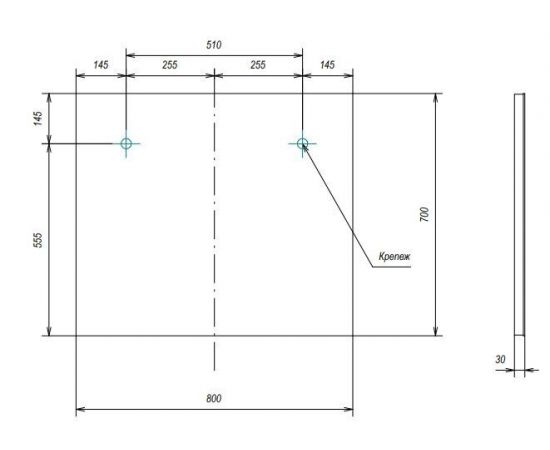 Зеркало Velvex Klaufs 80 с LED светильником_, изображение 5