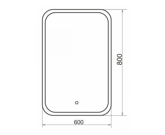 Зеркало Comforty Пион 60 LED подсветка, сенсор 600*800 00-00000700CF_, изображение 2