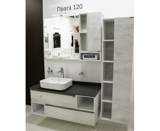 Зеркало-шкаф Comforty Прага-120 дуб белый_, изображение 3