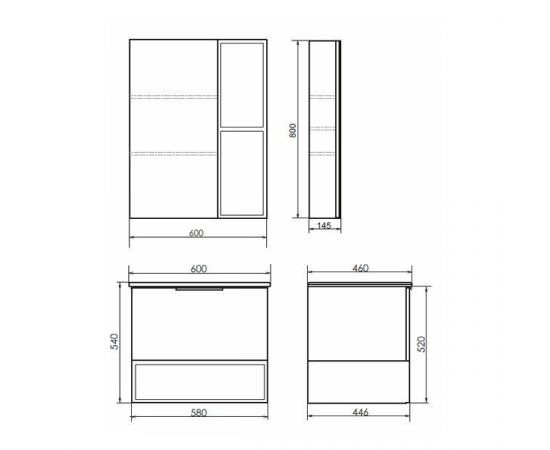 Зеркало-шкаф Comforty Франкфурт-60 дуб шоколадно-коричневый_, изображение 7