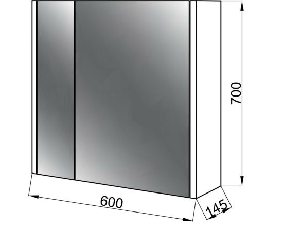 Зеркальный шкаф Ceruttispa Пьемонт 60 без подсветки_, изображение 3