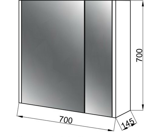 Зеркальный шкаф Ceruttispa Пьемонт 70 без подсветки_, изображение 3