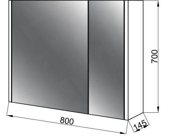 Зеркальный шкаф Ceruttispa Пьемонт 80 без подсветки_, изображение 3