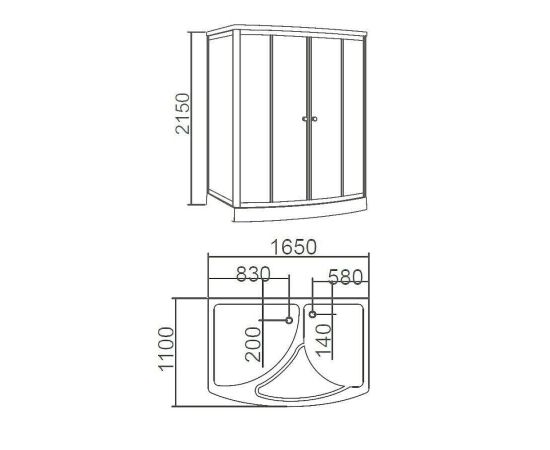 Сауна с душевой кабиной Tiko Aina 165х110 R_, изображение 8