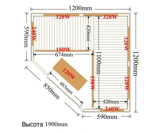 Инфракрасная сауна SaunaMagic Classic CS Corner Mini (120х120)_, изображение 7