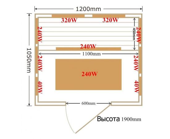 Инфракрасная сауна SaunaMagic Glass CS Mini (120х105)_, изображение 6