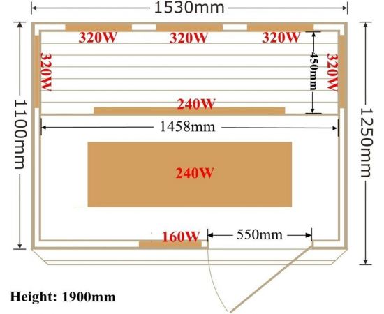 Инфракрасная сауна SaunaMagic Cedar CST Medium (153х110)_, изображение 10