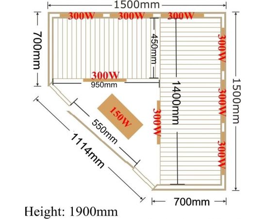 Инфракрасная сауна SaunaMagic Classic RCS Corner Medium (150х150)_, изображение 8