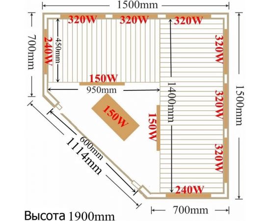 Инфракрасная сауна SaunaMagic Glass CS Corner Medium (150х150)_, изображение 8