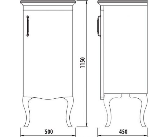 Боковой шкаф Creavit Antik AN2115.02.BB белый_, изображение 3