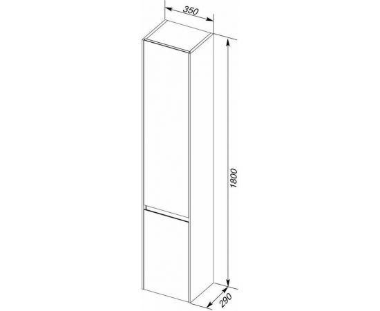 Шкаф-пенал для ванной Aquanet Гласс 35 L белый арт. 00249946_, изображение 3