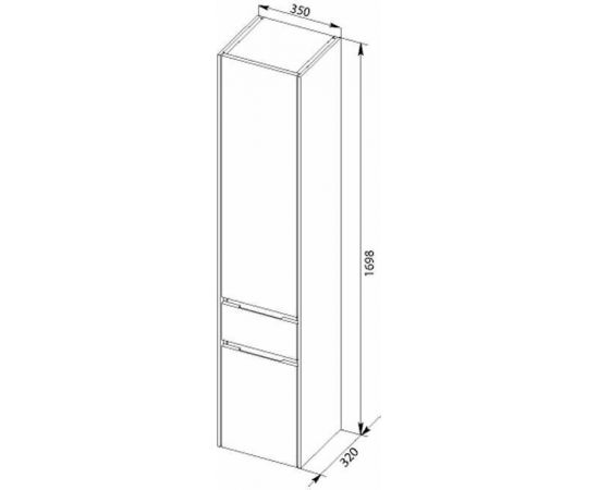 Шкаф-пенал для ванной Aquanet Латина 35 L белый арт. 00187544_, изображение 3