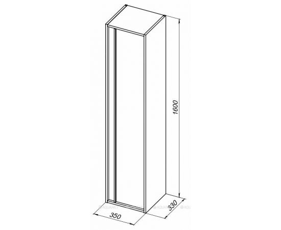 Шкаф-пенал для ванной Aquanet Lino 35 белый матовый арт. 00253909_, изображение 3