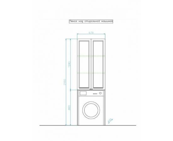 Шкаф-пенал над стиральной машиной Style Line 68 белый АА00-000060_, изображение 4