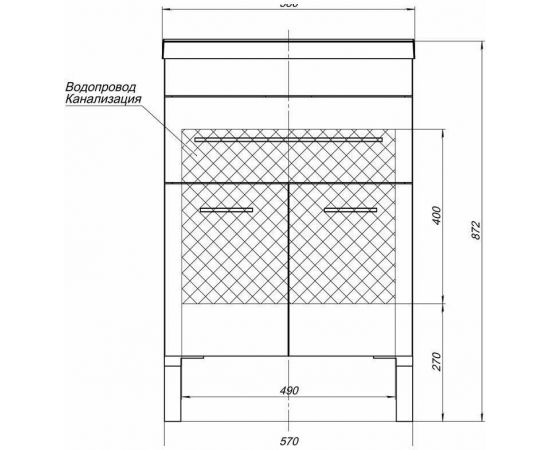 Комплект мебели для ванной Aquanet Верона NEW 58 белый 00230308_, изображение 4